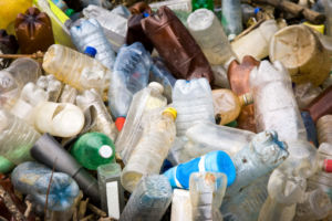 Pile of plastic pet bottles